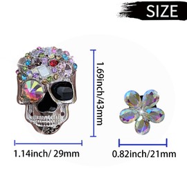 Bling Skull Car Air Freshener - Stylish Gift Car Enthusiasts - Vent Clips Design - Long-lasting Fragrance - Ideal Car Accessories for Men and Women (Shiny crystal)