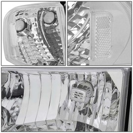 Auto Dynasty Chrome Housing Clear Corner Headlight+Corner Lamps+Tool Kit Compatible with Dodge Ram 1500 2500 3500 94-02