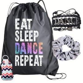 Dance Gift Bundle, Dance Charm Bracelet, Drawstring Bag and Headbands Gift Set Dance Accessories For Dancers and Teams
