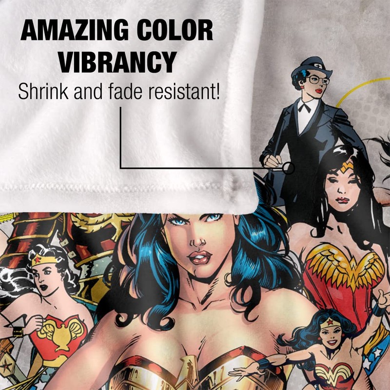 Wonder Woman Silky Touch Blanket, Super Soft, 152 x 127