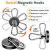MIKEDE Strong Magnetic Hooks, 150LB Neodymium Black Magnets Heavy Duty