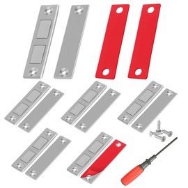 Mooshy Door Magnet, 6Pack Double Magnetic Door Catch Ultra Thin Cupboard Door Magnets with 24 Nails and 1 Screwdriver Door Magnets for Wardrobe Closet Cupboard Furniture Door Closing