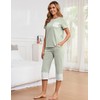 Namatime Womens Cotton Pajama Set Stripe 2 Piece Lounge Set