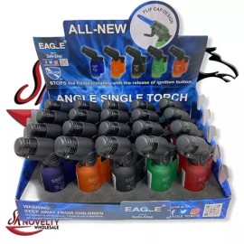 Eagle Jet 45 Degree Angle Flame Torch Lighter Refillable Windproof (PACK OF 20)