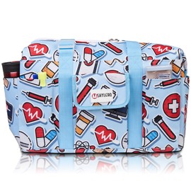 Nurse Bag Has 21 Pockets. Medical Bag is Big and Waterproof. Used as Utility Tote, Diaper Bag, Daily Work Bag