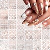 30 Sheets Rose Gold Nail Art Stickers 3D Baroque Floral