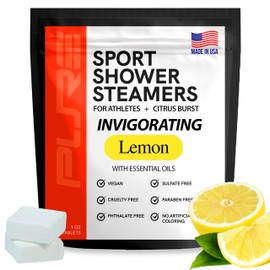 Sport Shower Steamers - Made in USA with Natural Lemon Essential Oil, Aromatherapy, Stress and Sinus Relief, Muscle Recovery for Athletes, Best Christmas Stocking Stuffers for Runners