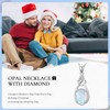 MOTIEL 925 Sterling Silver Oval Opal with Genuine Diamond Pendant