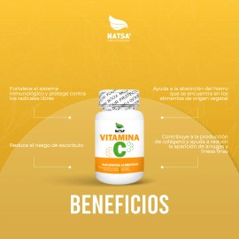 Vitamina C 100 Tabletas 500 Mg Cu, Calidad Premium Sabor Natural