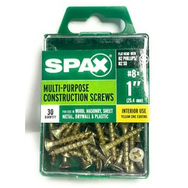 SPAX No. 8 x 1 in. L Phillips/Square Flat Head Yellow Zinc Steel Multi-Purpose Screw 30 each