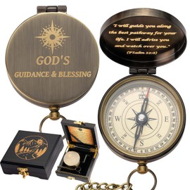 God's Guide & Blessing Compass – Communion & Confirmation Gift for Teenage Boys Baptism Religious Gifts for Men, Christian, Catholic, Graduation Sentimental Inspirational Gifts