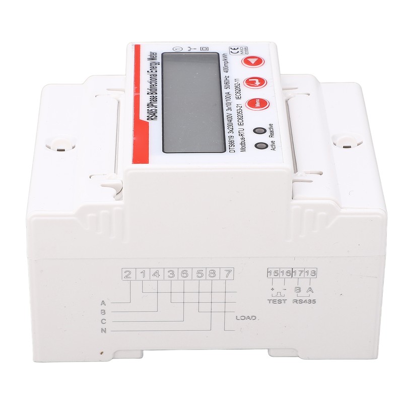 DIN Rail Power Meter 3 Phase 4 Wires Multifunctional LCD
