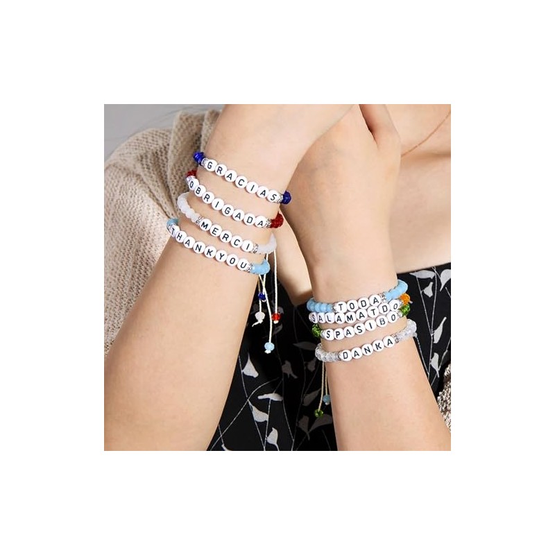 Sunrica 300Pcs Alphabet Beads for Friendship Bracelets Making 4X7mm Individual
