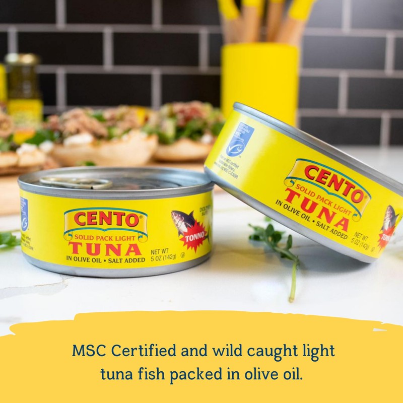 Cento Solid Pack Light Tuna in Olive Oil, 5 Oz