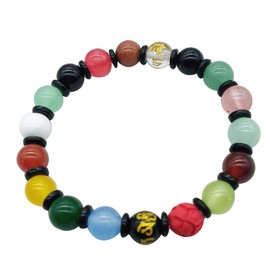 TQmate, Natural stones bracelet, Beads bracelet, Diameter 8mm Agate Bracelet for Unisex gift, AF-H08