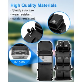 Master Power Window Switch Fit for Honda Accord EX EX-L Touring 2013 2014 2015 2016 2017 with 2 Auto Button, Replace 35750-T2A-A01 35750-T2A-A11, Front Left Driver Side