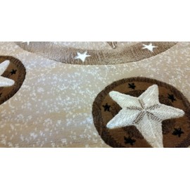 Texas Star Beige Round Area Rug Skinz Design 78 (5 Feet X 5 Feet)