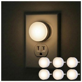 Mini luz nocturna LED de luces de noche, enchufable, sensor de atardecer a amanecer, blanco cálido, compacto, iluminación ambiental, luces LED para re