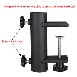 VANROUG Heavy Duty Parasol Holder Patio Umbrella Stand Mount Umbrella Stand Bench Buddy Umbrella Holder Fixed Clip Umbrella Clamp for Deck,Chair,Desk,Dock,Beach Courtyard Balcony,Boats,Tailgates