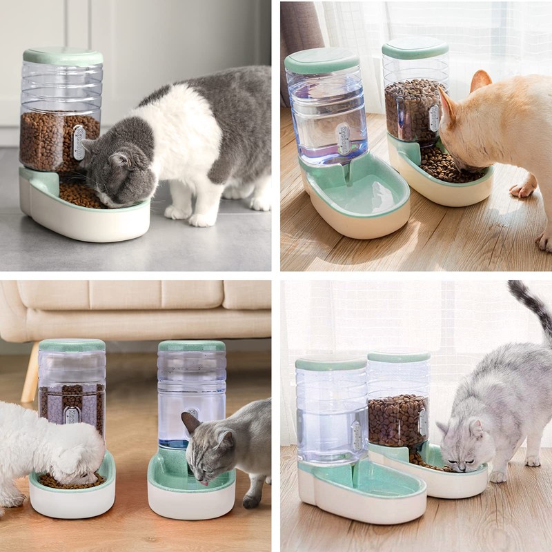 Kacoomi Automatic Dog Cat Feeder and Water Dispenser Gravity Food