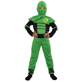 Magicoo Ninja Costume for Children Boys Size 92 to 140 Green - Kid’s Ninja costume.