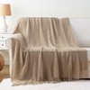 BATTILO HOME Tan Throw Blanket for Sofa Couch Office Living
