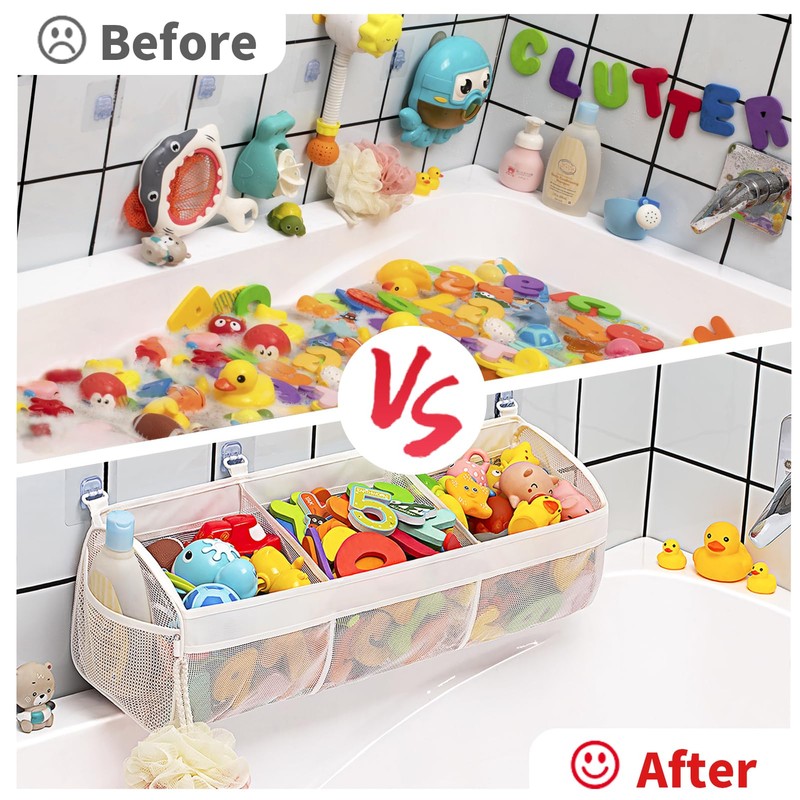 Bath Toy Storage Bag, Bath Toy Hanging Organiser Bag, Bath