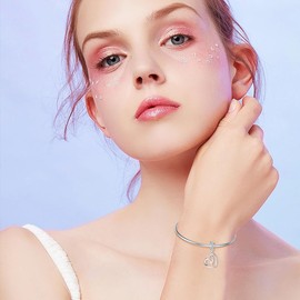 ROMANTIC WORK Ballerina Charm fit Armband 925 Sterling Silber Herz Tanz Charms Anhänger für Armbänder Ballett Schmuck Geschenk für Damen