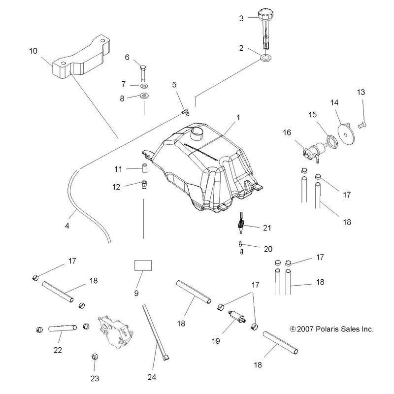 Polaris Ranger 3-Way Valve, Genuine OEM Part 7052161, Qty 1