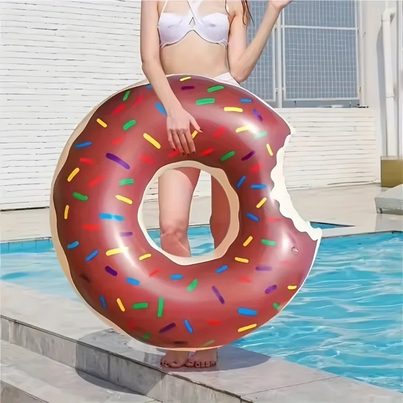 Donut Inflatable Pool Float for Summer Fun – PVC Swimming