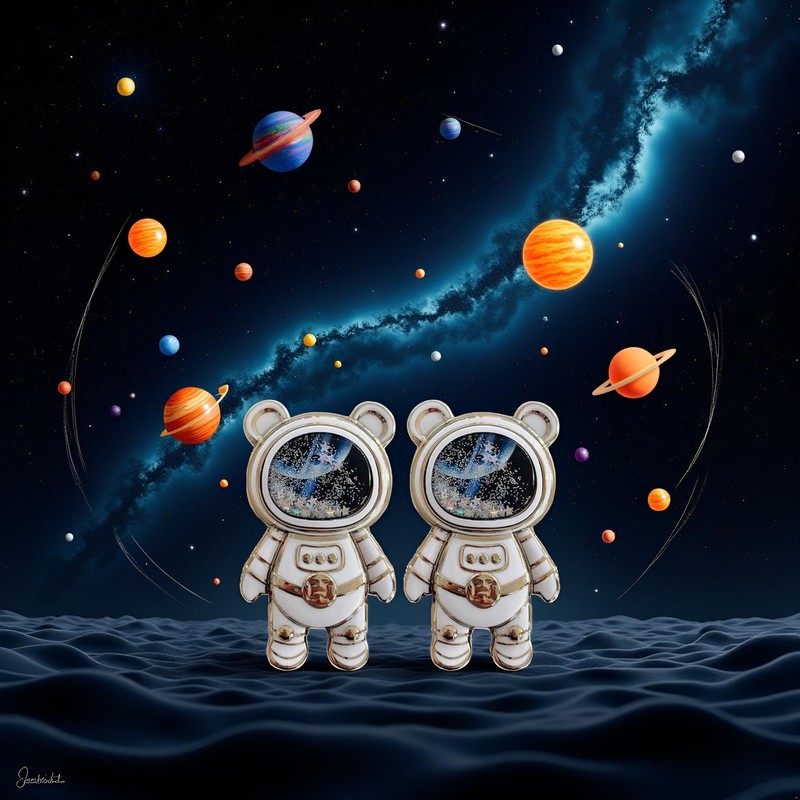 2Pcs Cute Phone Stand Holder, Cell Phone Astronaut Hidden Kickstand,