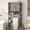 Farmhouse Storage Cabinet Over Toilet with Barn Doors，Over The Toilet