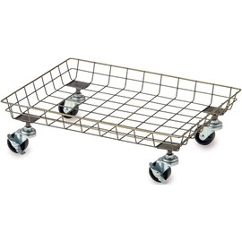 Posh Living 63685 Caster Basket 14.6 x 10.6 x 4.3 inches (37 x 27 x 11 cm), Antique Gold