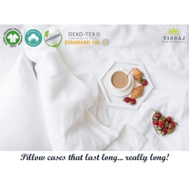 Tissaj Luxury Collection – 2 PC Standard Pillow Cover Set– 100% GOTS Certified Organic Cotton – Sateen Weave – Cloud Grey Color