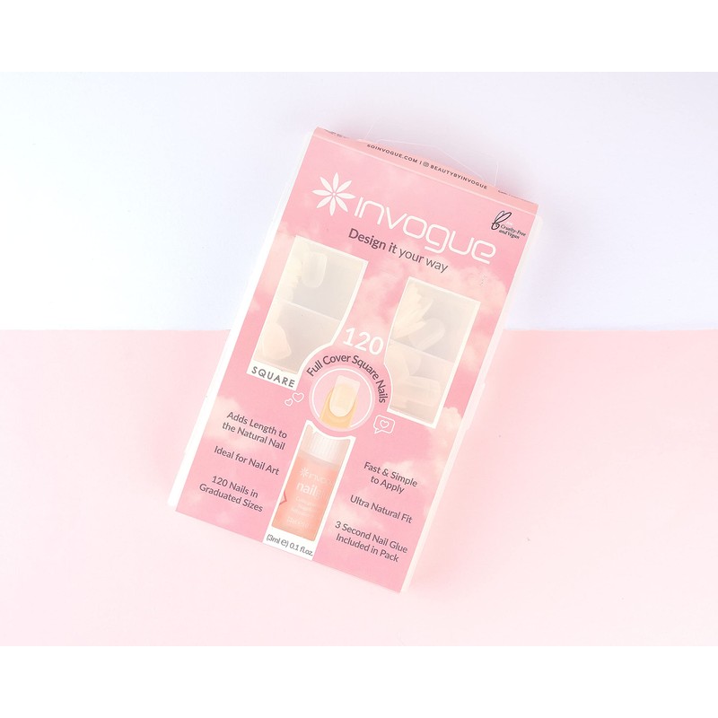 Invogue Full Cover Square Nails - 120pcs