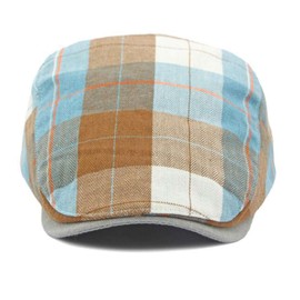 GIBZ Flat Cap Men's Summer Flat Cap Peaked Cap Korean Version Painter Newsboy Gatsby Hat, brown