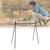 Hanging Rack Black Tripod Structure Folding Hanging Shelf with Storage