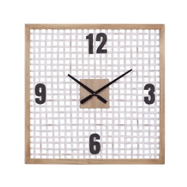 Deco 79 Farmhouse Wood Square Wall Clock, 24" x 2" x 24", White
