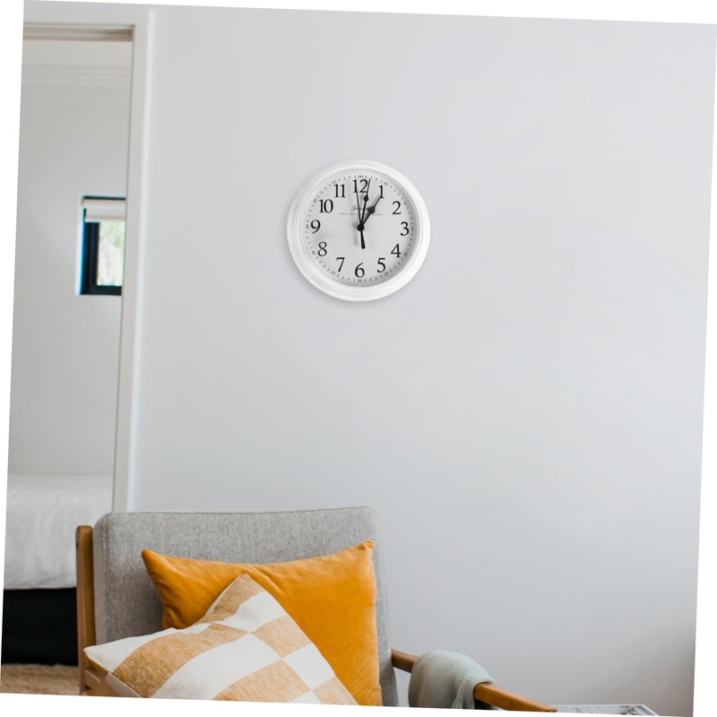 ORFOFE 9-inch Plastic Wall Clock Silent Wall Hanging Decor Clock