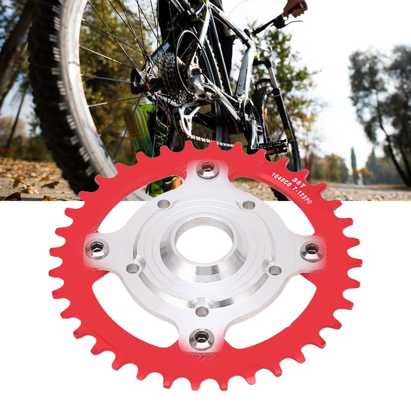 104BCD 36T Chainring Conversion Kit Aluminum Alloy Mid Drive Chainring