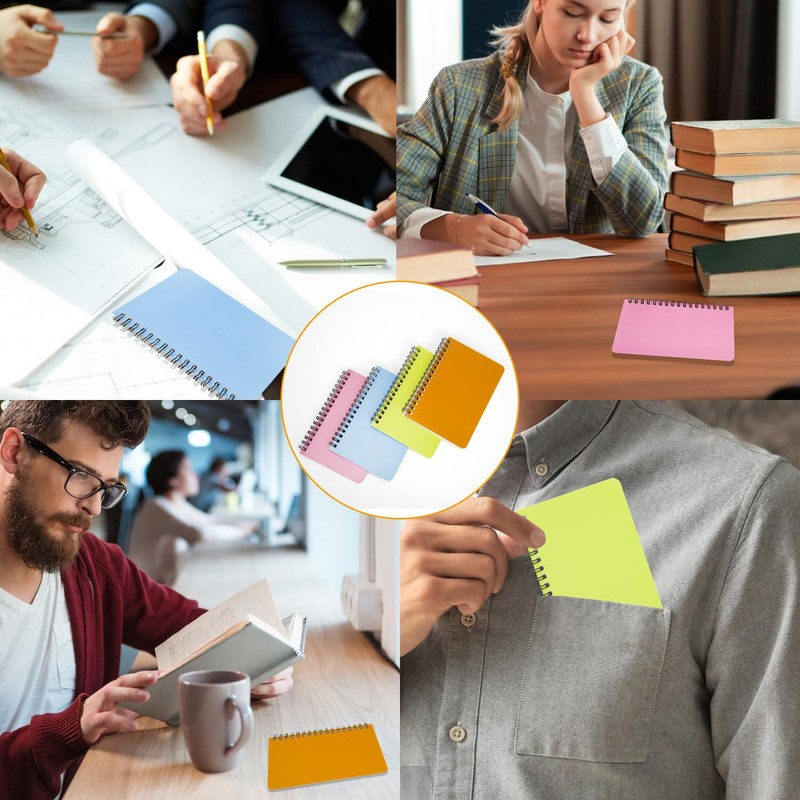 YiHenTiezz Spiral Notebook 4Pack Pocket Notebook 4.2"x 6.1" Pocket Notepad