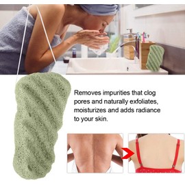 ZJchao Esponja Exfoliante Konjac De Limpieza Para Baño Y Cuerpo, Herramienta De Masaje Con Ondulación Suave Para La Limpieza Corporal (Verde)