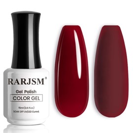 RARJSM Nude Dark Red Gel Nail Polish Cherry Wine Red Burgundy Neutral Skin Tone Sheer Jelly Gel Polish 15ml Single Bottle Transparent Nail Gel Polish Soak off UV LED Cured for Home Salon DIY Manicure