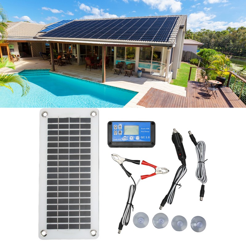 12V 30W Solar Panels Kit Portable Solar Panel Module with