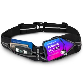 Strut-one Waist Pouch, Lightweight Running Pouch that Can Hold Smartphones, No Shake, Large Capacity, Body Bag, Thin, Waterproof,, Black