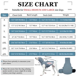 ROZKITCH Calming Hoodie for Dogs, Dog Sweatshirts for Medium Dogs with Hoodie Soft Ears Cover Wrap, Anti Itch Pet Shirt for Fireworks Travel Vet Visit, Anxiety Vest BlueStripe M