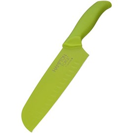 Hampton Forge HMC01A086R Stainless Steel Santoku Knife w/Blade Guard, 7-Inch, Green