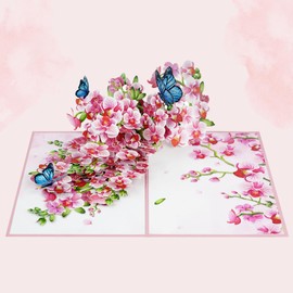 Three Dee Cards Elegant Orchid Flower Pop Up Card for Her Mum Mothers Day - Wife Girlfriend Anniversary Valentines Pop-up - Grandma Birthday