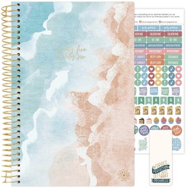 bloom daily planners 2025-2026 Academic Year Daily Planner (July 2025 - July 2026) - A5 Weekly & Monthly Calendar Agenda Organizer Book with Stickers - 5.5" x 8.25" - Ocean Oasis
