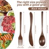 Geiserailie 12 Pcs Wooden Utensils for Eating Wooden Spoon Fork
